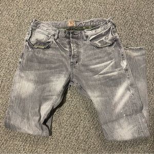 Rare PRPS grey distressed jeans with pattern